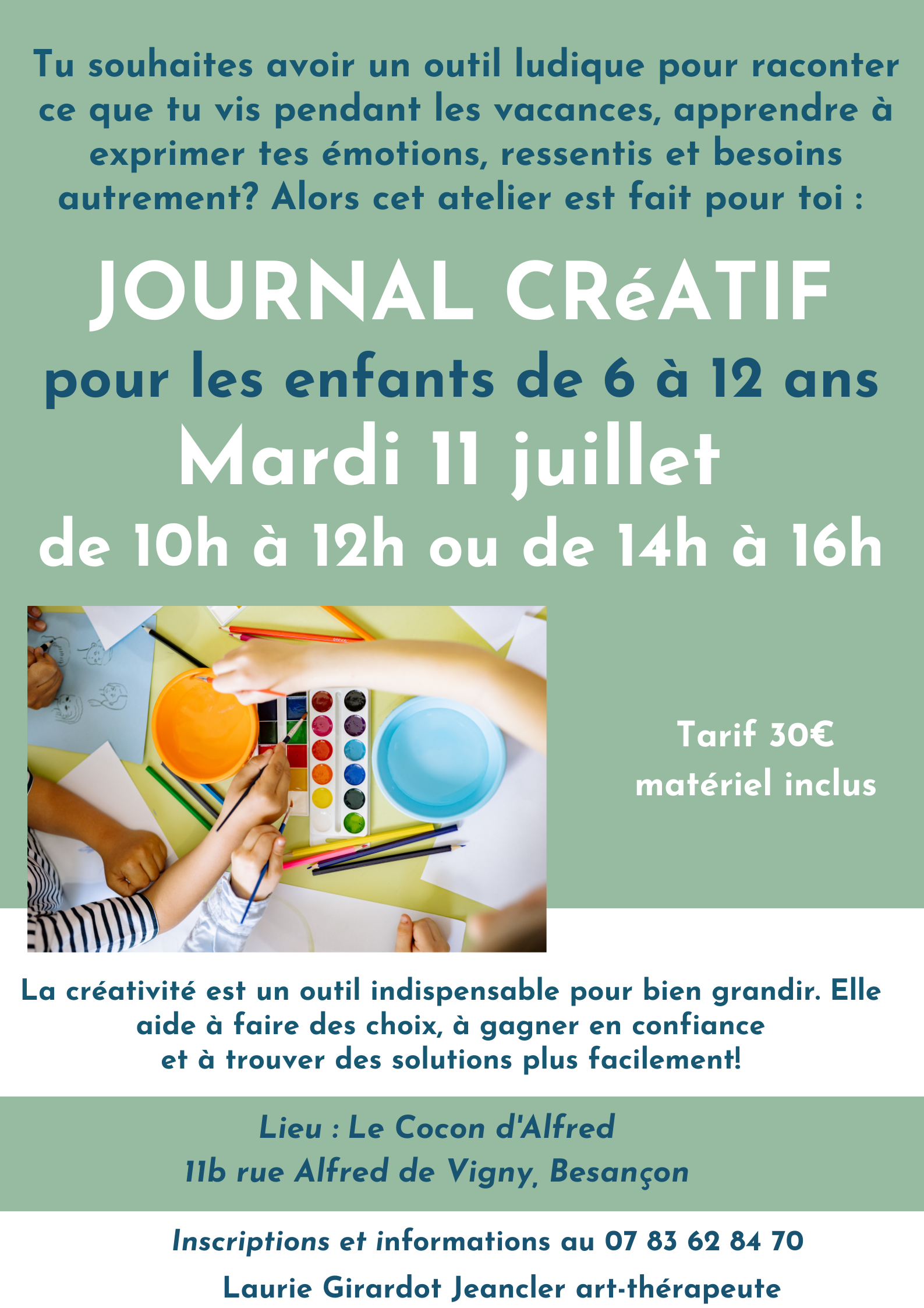 Atelier Journal créatif enfant - Le Cocon d'Alfred